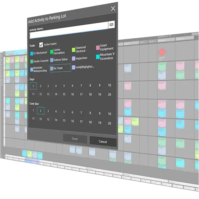 Creating tasks in Nialli Visual Planner