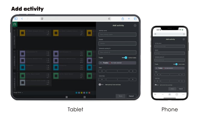 Add activity - mobile
