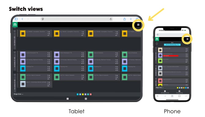 Switch views - mobile