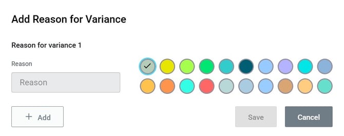 B2 Adding organization wide variance reason