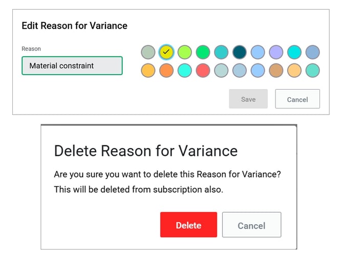 B3 Edit - Delete variance reason