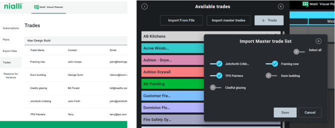 Import Master trade list 