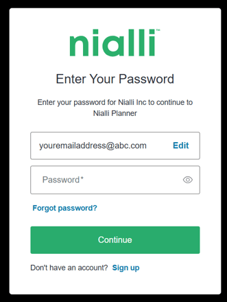 Reset password - forgot password view