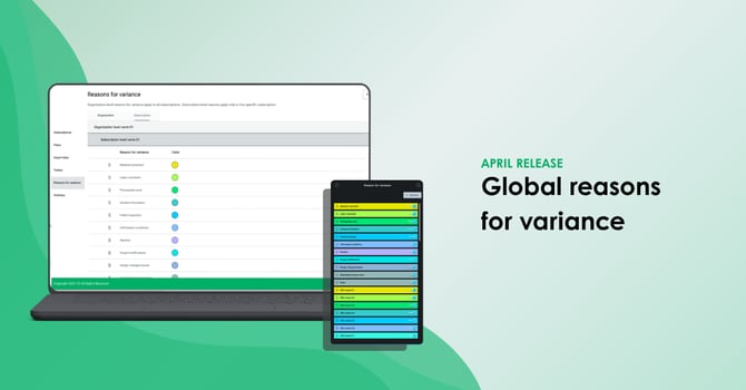April release reasons for variance