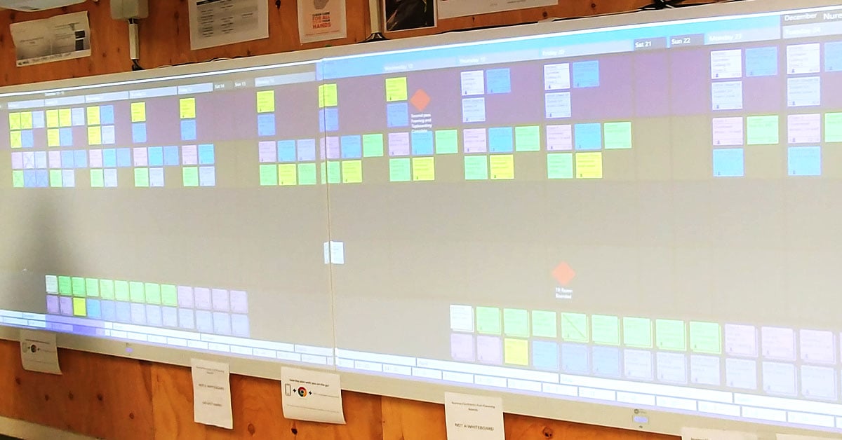 Large interactive wall with Nialli Visual Planner software