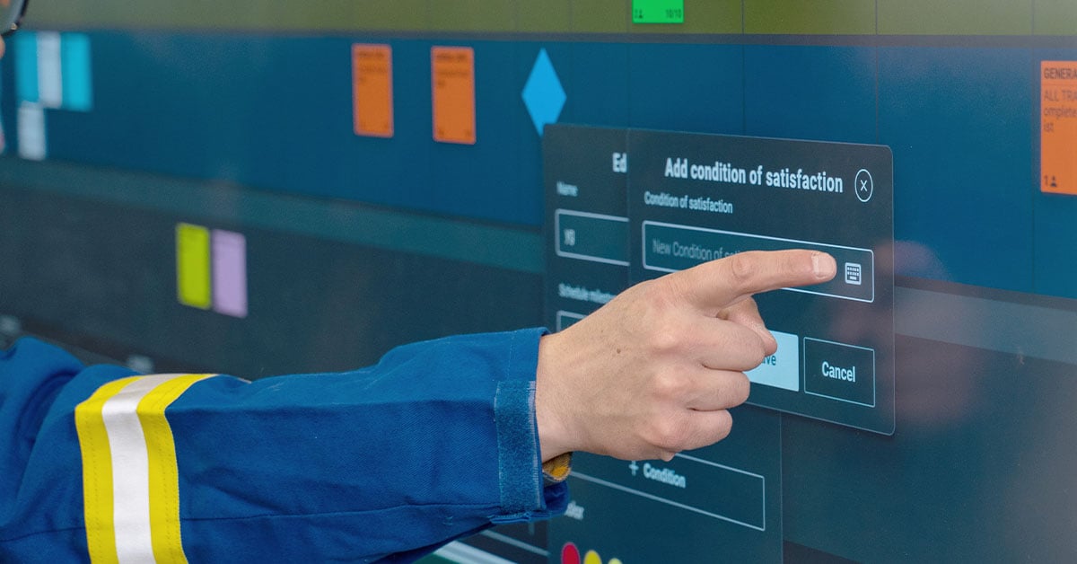 Nialli Visual Planner being used on a interactive display