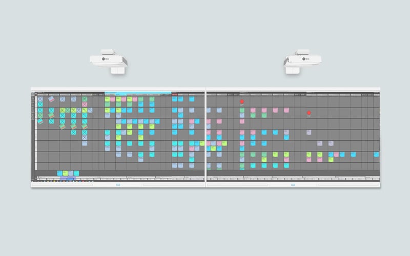 Nialli Visual Planner on large interactive wall