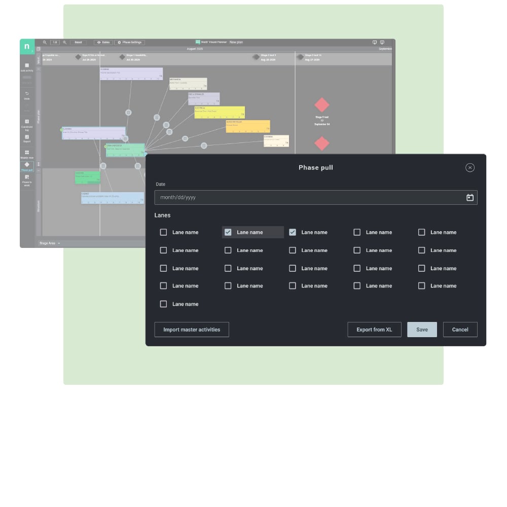 Nialli Visual Planner - Phase planning module.